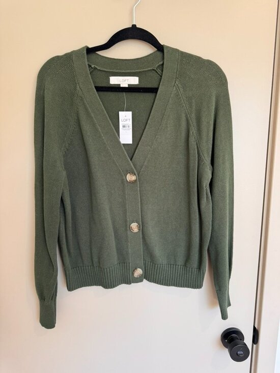 LOFT Sweaters - Loft Cardigan Sweater - Olive / Green - Large